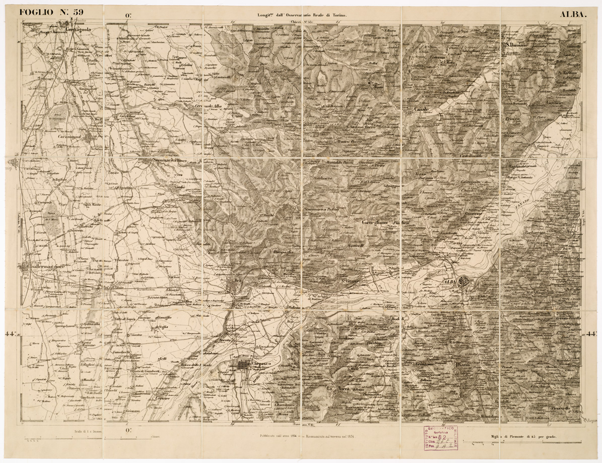 CARTA TOPOGRAFICA DEGLI STATI IN TERRAFERMA... - Foglio 59 - Alba