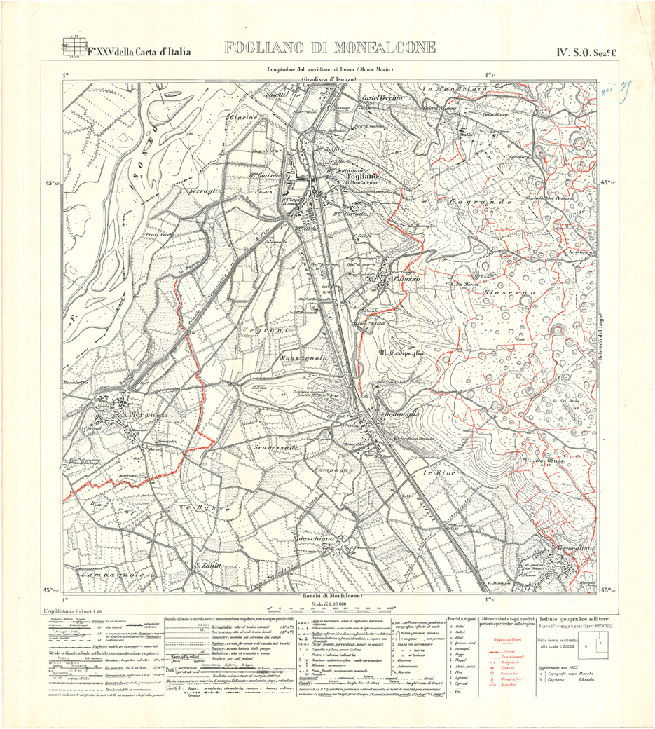 MONFALCONE E GRADISCA - FOGLIO XXV IV S.O. SEZIONE C. FOGLIANO DI ...