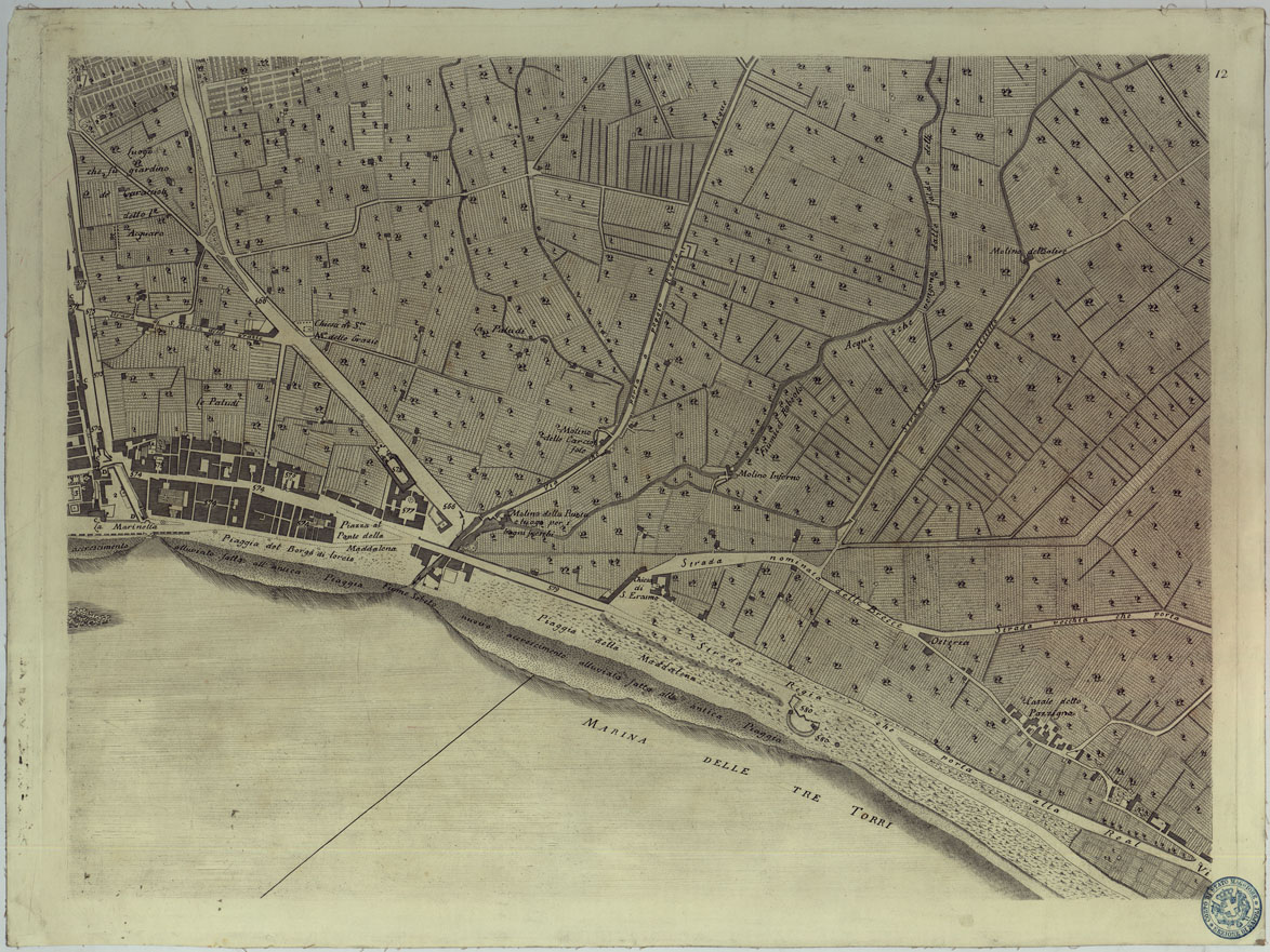 MAPPA TOPOGRAFICA DELLA CITTA' DI NAPOLI E DE' SUOI CONTORNI - FOGLIO 12.